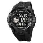 findtime Mens Sports Watch Digital Watches for Men 50M Waterproof Watches Mens Digital Watch for Outdoor Sports with LED Backlight/Alarm/Stopwatch, Black