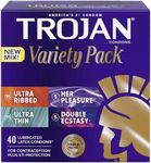 Trojan Pleasure Pack Premium Lubricated Latex Condoms, 40 Count (Fire & Ice)