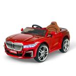 MEKASHI Electric Ride on Car for Kids, Parental Remote, 12V Rechargeable Battery, 3 Speed, LED Lights, Music, Bluetooth, 1 to 7 Years, Swing Function, Long Wheelbase, ISI Mark, MKS003D-Metallic Red