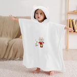 Bebamour Baby Hooded Towels Wearable Bath Towel for Boys Girls Absorbent Hooded Towel for Toddlers, 25"x 25", 0-6 Years (White)