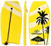 Goplus Super Bodyboard Body Board EPS Core, IXPE Deck, HDPE Slick Bottom with Leash