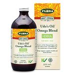 Flora Health Udo’s Oil DHA 3+6+9 Blend, Cold-Pressed, Unrefined, Plant-Based 2:1 Ratio Omega-3-6, Cognitive Health, Brain Function, Non-GMO, Organic, Vegan, Keto-Friendly, 500 mL Liquid Glass Bottle