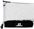 Dominator Silver Standard Portable Pickleball Net - Indoor/Outdoor Regulation Pickleball Net - USAPA Compliant Pickleball Net on Wheels - System Includes Rolling Storage Bag & Locking Wheels