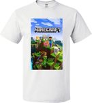 r&s creations Boys & Girls Regular Fit Pure Cotton Half Sleeves MineCraft T Shirt White (MineCraft Pattern White 2)/ 12Months-2Years