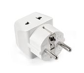 Ceptics Europe Travel Adapter-2 In 1 France Germany Adapter Compatible With Smartphone-Type E/F-Ce Certified-Rohs Compliant Â– White-1 Pack