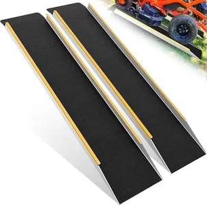 VNN 48" Aluminum Shed Ramps 2PCS - 4' Long Loading Ramp for Lawn Mower, 9.8" Wide Ramps for Shed, 1200 lbs Capacity Trailer Ramp for Motorcycle, E-Bike, Dirt Bike, Scooter, Bicycle