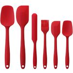 ZUCLLIN Silicone Spatula Set for Cooking | Non-Stick Silicone |Core Non Stick Silicon Spatulas | Brush for Cake Mixer Baking & Mixing Rubber Core Silicone Spatula Sets of 6 Pcs | non stick spoon set for cooking(pink) JN-876