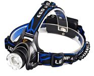 Linist Rechargeable Waterproof Headlamp Zoom-able 3 Modes LED Headlight Head Lamp Work LED Helmet Head Light Torch Flashlight