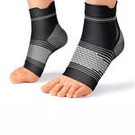 Ecosync Open Toe Bamboo Cotton Compression Socks | Women & Men | Nano Compression Socks for Neuropathy | Black | Plantar Fasciitis Relief | Arch Support | Ankle & Foot Swelling | Heel Pain | Injury Recovery