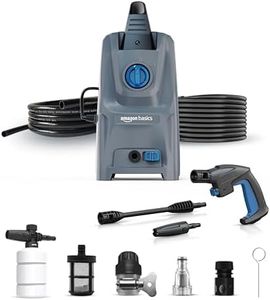 Amazon Basics Pressure Washer 1800W, 105 Bar, 6.5 L/min Flow, 10m Hose, 5m Power Cord, Copper Winding Motor, Auto Stop, | Includes 8 Accessories | Ideal for Car, Bike, Home and Outdoor Cleaning