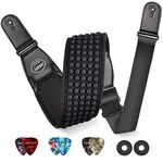 LEKATO 3D Air Cushion Cell Bass Guitar Straps for Bass & Electric Guitar with 3.5" Wide Neoprene Pad and Adjustable Length from 45" to 55",6 Guitar Picks and 2 Safety Locks Included