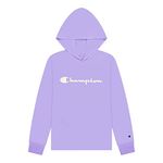 Champion Heritage Girls Long Sleeve Hooded Tee Shirt Big Kids Clothes (Signature Enchanted Lilac, Medium)