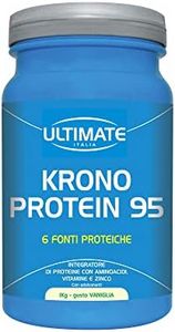 Ultimate Italia - Krono Protein 95-1kg - gusto vaniglia - 6 fonti di proteine a rilascio graduale e 5 aminoacidi che nutrono i muscoli per ore