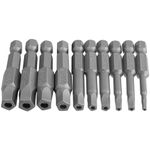 Mesee 10 Pieces H2.15-H7.55 Magnetic Pentagon Head Screwdriver Bits with 1/4" Hex Shank Security Tamper Proof Pentagonal Screwdriver Bit Set 5 Sided Screw Driver Bits, 50mm Length