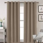 Blackout Curtain Panels 200x240cm (WxL) , Home Fashion Window Treatment, Privacy Blinds Ultra Luxurious Elegant, for Living Room - Brown 2 Panel