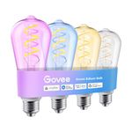 Govee Smart Edison Bulbs, ST19(58) LED Vintage Filament Light Bulb, RGB Color Changing and Tunable White, Compatible with Matter, Alexa and Google Assistant, 500lm, E26 Base for Kitchen Island, 4Pack