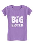 Big Sister Shirt Sibling Reveal Baby Announcement Kids Girls Fitted T-Shirt 5T Lavender