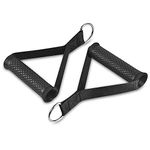 Joyfit Gym Handles- with Solid ABS Cores and Welded D-Rings, Strong Nylon Webbing,Resistance Band Handles, Cables Handles for Home and Gym Workouts, Ideal for Men and Women [Pair] (Black)