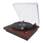 Portable Record Player for Vinyl with Speakers, Convert Vinyl to Computer, Suitcase Turntable Supports Line Out,AUX in, Earphone Jack,Replacement Needle,3-Speed,Dust Cover