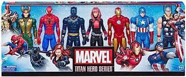 Marvel Avengers Titan Hero Series Action Figure Set, 12”, 7 Action Figures and 5 Accessories