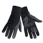 Touch Screen Gloves for Women, Winter Cycling Driving Running Glove |Sensitive Cell Phone Texting| - Non-Slip Silicone Gel Palm and Waterproof Fabric - Hand Warmers in Cold Weather - Black(Medium)