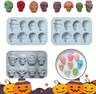 Molde de Chocolate para Halloween,Mengger 3 Moldes de Chocolate Forma de Calavera Moldes Bombones Silicona para Chocolate Caramelos Gelatina