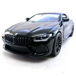 KiNSMART BMW M8 Competition Black Red 5" 1:36 Scale Die Cast Metal Model Toy Car w/Pullback Action