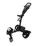 INSANITY GOLF Smart Follow Me Electric Golf Trolley/Cart with Remote Control and Slope Control, Aluminum Frame, Lithium-Ion Battery, Wrapped with Carbon Fibre – Black cart & Black Wheels