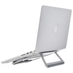 EQUAL Aluminium Foldable Laptop Stand for Laptop/Adjustable Computer Stand/Laptop Holder Compatible for MacBook Pro/Air, Samsung, Dell XPS, Lenovo (Silver; Up to Laptop 13")