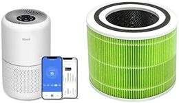 LEVOIT Smart Wifi Air Purifier for Home Bedroom 100m², CADR 240m³/h, HEPA Filter & Air Purifier Mold & Bacteria Replacement Filter, 3-in-1 HEPA, High-Efficiency Activated Carbon, Core 300-RF-MB, Green