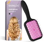 SHINLEA Vented Detangling Hair Brush for Curly Thick Hair | Soft Wave-Shaped Bristles for Massage | Anti-Tangle Hairbrush Women Men Teens | Summer Beach Detangler Brush, Purple