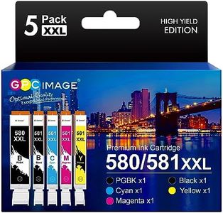 GPC Image PGI-580XXL CLI-581XXL Cartuchos de Tinta compatíveis para Canon 580 581 XXL para PIXMA TS6150 TR8550 TR7550 TS6151 TS8150 TS9150 (1PGBK, Negro, Cian, Magenta, Amarillo, 5 Unidades)