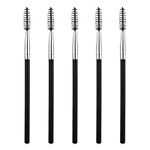 Andibro 5 Pcs Eyelash Brush, Portable Eyebrow Brush Reusable Mascara Brush Wands Portable Spooly Eyelash Eyebrow Brushes Applicators Makeup Lash Spoolies Set for Lash Extensions