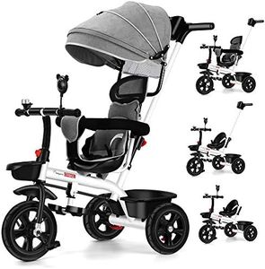 4 in 1 Baby Walker Kids Trike Tricycle Bike Children Bicycle Ride On Toy Safety Fence Adjustable Seat Handlebar