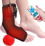 sticro Heated Foot Ankle Brace Wraps For Planters Fasciitis or Achilles Tendinitis Pain Relief, 4 Auto Off Timers Moist Heat Heating Pad for Men Women Arthritis Injury