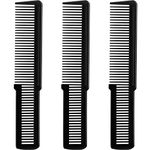 3 Packs Flat Top Combs Flat Top Clippers Flat Top Stylist Combs Black Clipper Comb Stylist Barber Clippers for Creating Styling Hair Cuts