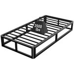 Firpeesy 10 Inch Twin Bed Frame with Round Corner Edges, Low Profile Twin Metal Platform Bed Frame with Steel Slat Support, No Box Spring Needed / Easy Assembly / Noise Free Mattress Foundation