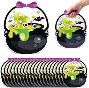 Eadwe Halloween Zipper Treat Bags & Resealable Candy Bags,Cauldron*50