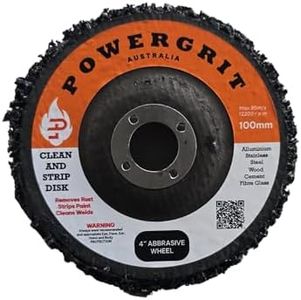 Power GRIT 4" Strip Discs 5 Pack Rust Remover Disc for Angle Grinder — Paint Stripper Wheel — Made in Australia