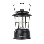 LUXPRO LP1535 265 Lumen Retro LED Lantern - Battery-Powered Emergency Lantern - LED Lamp for Power Outages, Emergency Kit, or Survival Pack - Black