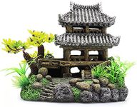 IBWell Classical Large Chinese Building Resin Aquarium Castle Decorations Fish Tank Ornaments