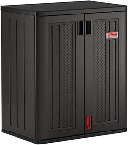 Suncast Commercial 9 Cubic Ft. Heavy-Duty Resin Cabinet with 2 Shelves, Dark Grey