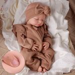 BABESIDE Silicone Reborn Baby Dolls Larry - 16 Inch Realistic Newborn Preemie Baby Doll Girl Silcone Full Body Lifelike Baby Girl Gift with Accessories Kids 3+ & Collectors