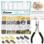 Cimeton 771Pcs 4 Colors Ribbon Bracelet Kit Includes 10mm 16mm 20mm Ribbon End Crimps, Chain Extenders, Lobster Clasps, Open Jump Rings, Pendant, Bookmark Pinch Crimps Set for Jewelry Craft Supplies