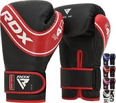 RDX Kids Boxing Gloves for Training, Muay Thai - Maya Hide Leather Junior 4oz, 6oz Mitts for Sparring, Fighting, Kickboxing – Good for Youth Punch Bag, Grappling Dummy and Focus Pads Punching