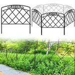 Thealyn Decorative Garden Fence 60cm (H) x 3m (L) Rustproof Metal Fence Panels No Dig Fence for Dogs Yard Patio Animal Barrier Flower Bed