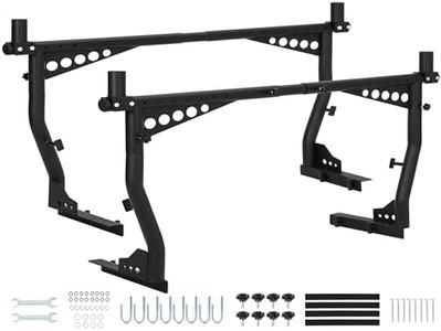 GAOMON Adjustable Steel Truck Ladder Rack 1000 Lb, 35″–67″ – Universal Pickup Bed Rack for Kayak, Ladder, Lumber, Tent, Surfboard – No-Drill Install for F150 Silverado RAM Tundra