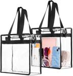 ECHSRT Square Transparent PVC Tote Bag - Multipurpose Clear Tote for Work, School, Home, Toiletries, and Travel