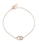 Gargi by P.N. Gadgil and Sons | 925 Sterling Silver | Rose Gold Polish | Forever Connection Bracelet | Adjustable | Gift for Women and Girls | With Hallmark & 925 Stamp