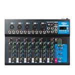 ZRAMO 7 Channel live mixer Professional Audio Mixer for Karaoke Mixing Console with USB Audio Interface, Stereo Equalizer, 16 DSP Effects, Ideal for Rehearsals,Church and Karaoke